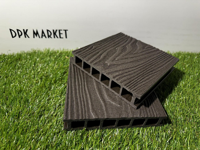 Террасная доска из ДПК Polywood Duo 3-D Венге  Террасная доска из ДПК Polywood Duo 3-D Венге