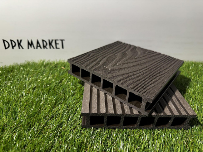 Террасная доска из ДПК Polywood Duo 3-D Венге  Террасная доска из ДПК Polywood Duo 3-D Венге