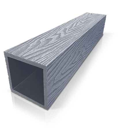 Столб из ДПК серия SIMPLEX 100х100мм с 3D текстурой Серый